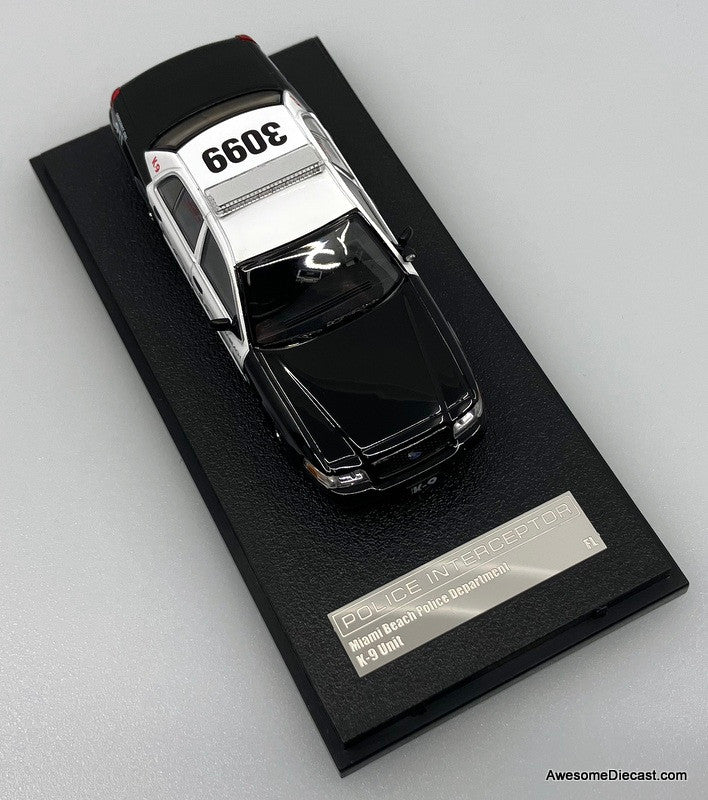 Ford Crown Victoria Police Interceptor: Miami Beach K-9 Police Department 1:64 Diecast Model Car by Rollin