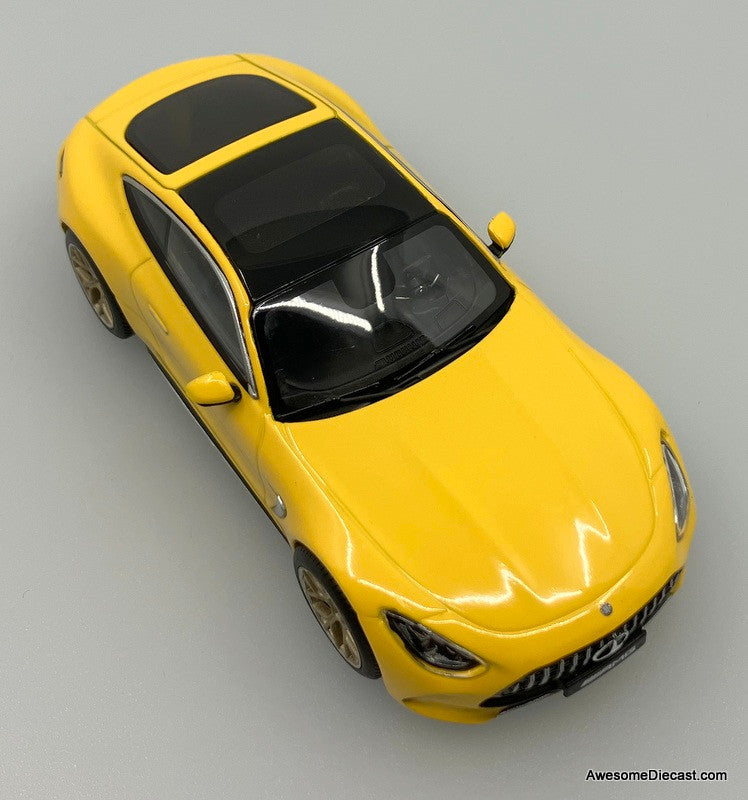 2023 Mercedes AMG GT43, Sun Yellow 1:43 Diecast Model Car by I-Scale