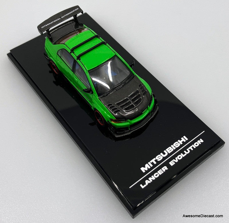 Mitsubishi Lancer Evolution IX, Parrot Green 1:64 Diecast Model Car by IHCM
