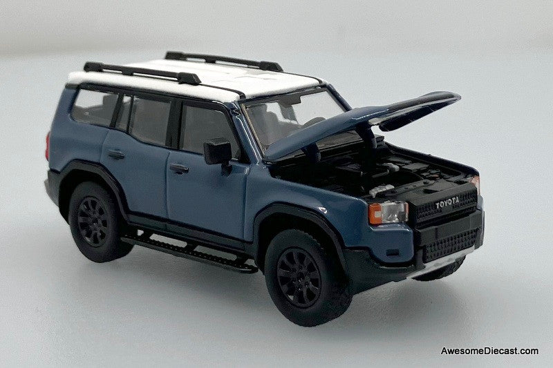 Toyota Land Cruiser 250, Blue/White 1:64 Diecast Model Car by Trends Hobby