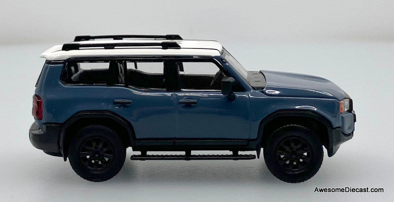 Toyota Land Cruiser 250, Blue/White 1:64 Diecast Model Car by Trends Hobby