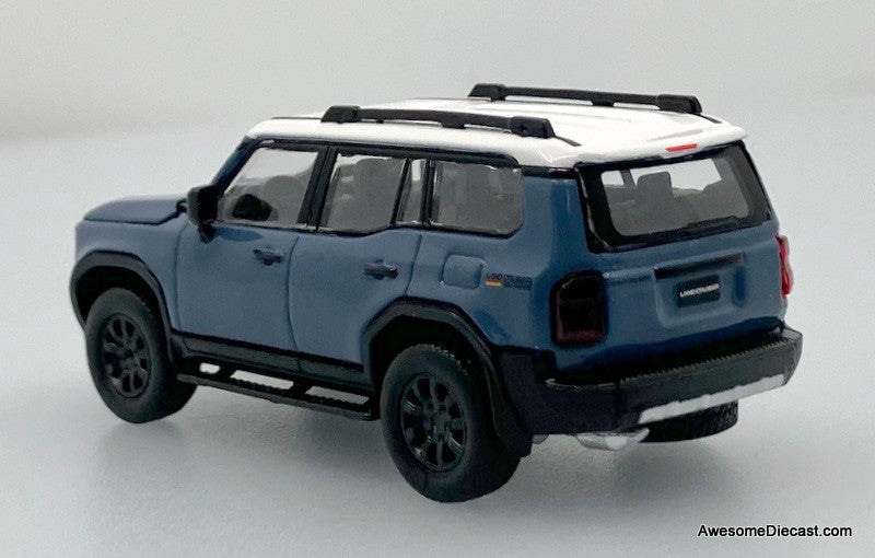 Toyota Land Cruiser 250, Blue/White 1:64 Diecast Model Car by Trends Hobby