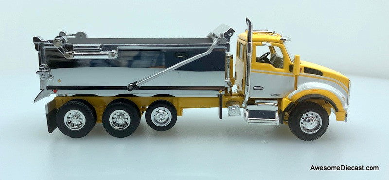 DCP by FG 1:64 Kenworth T880 Tri Axle w/Rogue Transfer Dump Body, Yellow/Chrome