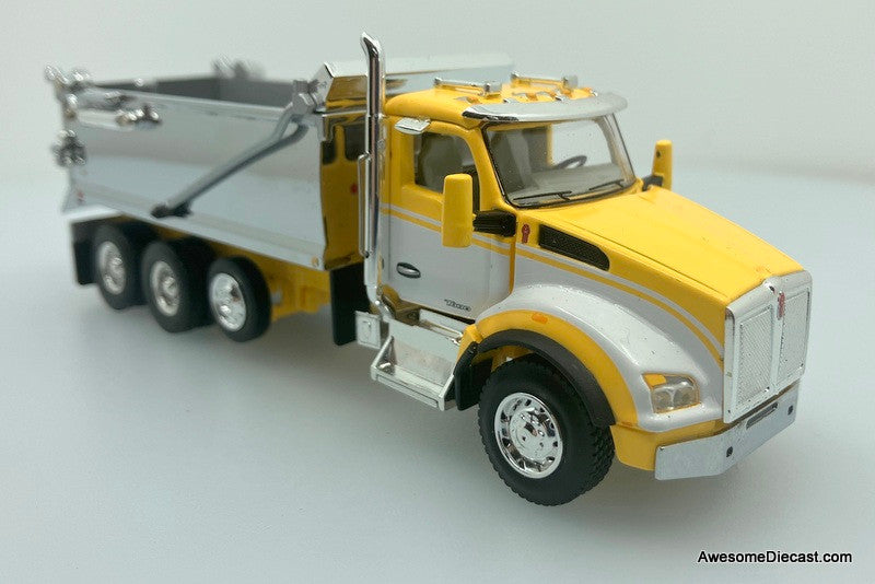 DCP by FG 1:64 Kenworth T880 Tri Axle w/Rogue Transfer Dump Body, Yellow/Chrome
