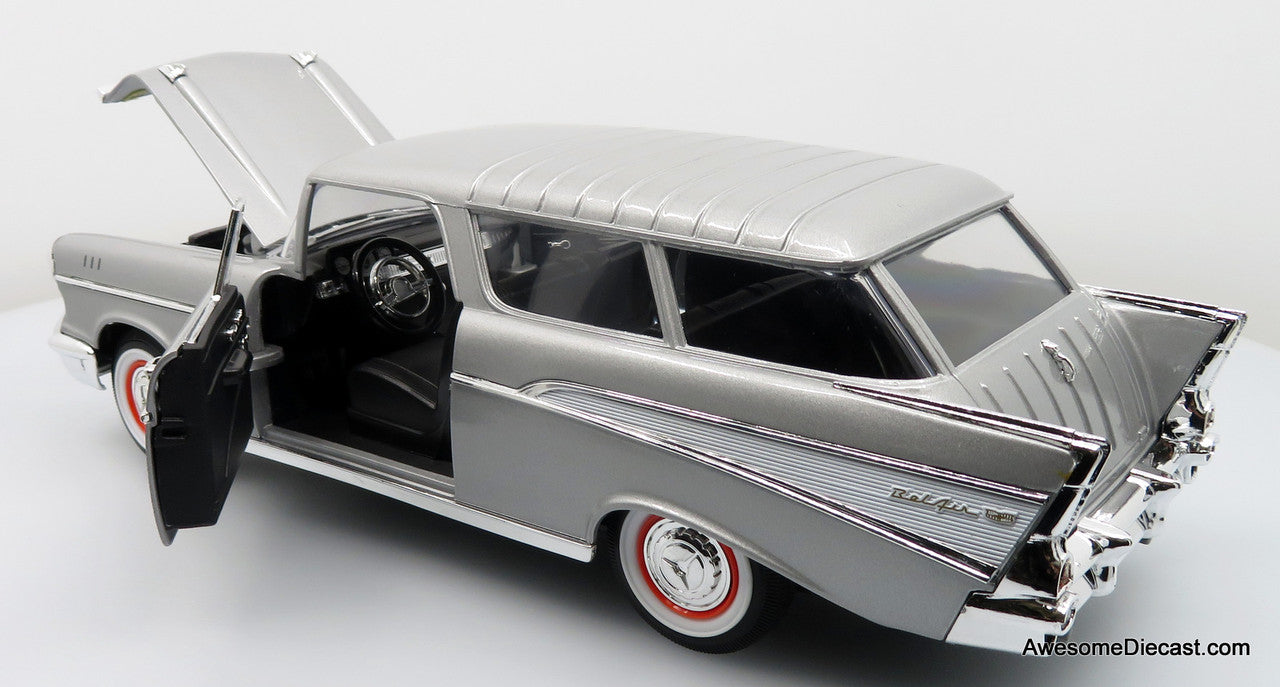 1957 Chevrolet Nomad, Silver 1:18 Die Cast Model Car by Road Signature