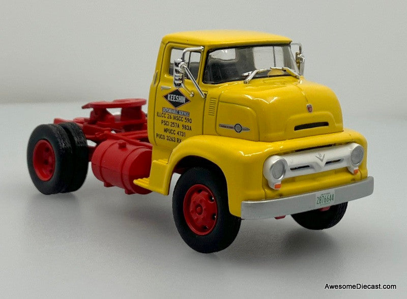 1955 Ford C-700 Day Cab w/Vintage Trailer: Keeshin Dependable Service 1:43 Diecast/ABS Plastic Model Truck by Altaya