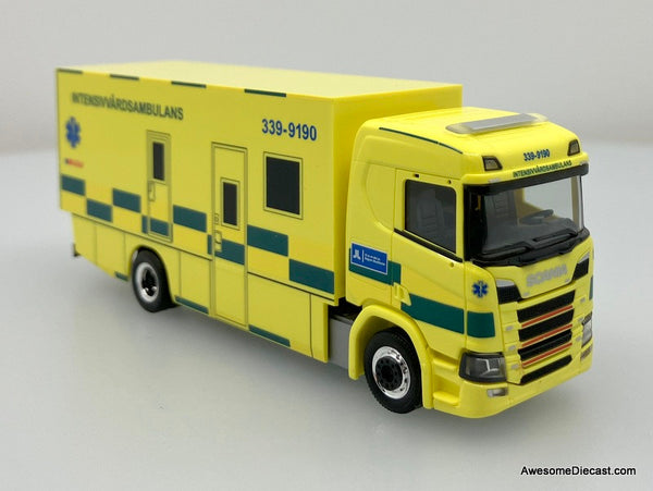 Herpa 1:87 Scania CR ND Box Truck: Sweden Intensive Care Ambulance