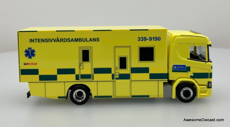 Herpa 1:87 Scania CR ND Box Truck: Sweden Intensive Care Ambulance