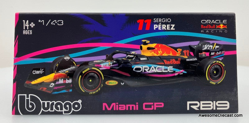Burago 1:43 Red Bull RB 19 #11 Oracle Red Bull Racing Formula 1: Miami Grand Prix, Sergio Perez