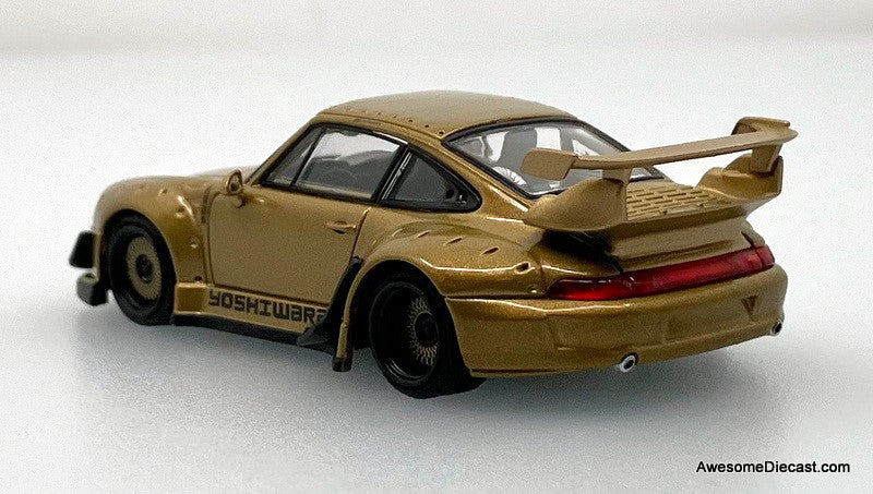 Porsche 993 RWB, Gold 1:64 Diecast Model Car by Model M