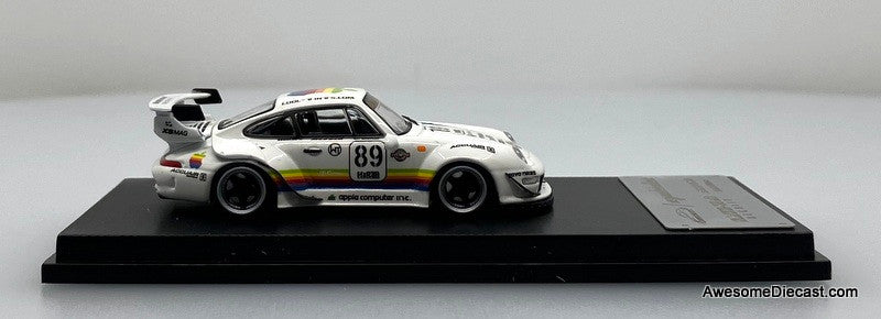 Porsche 993 RWB, #89 White w/Figure: Apple 1:64 Diecast Model Car by My Model Collect