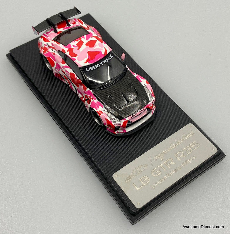 Nissan GTR R-35 LB Pink Tokyo Custom 1:64 Diecast Model Car by My Model Collect