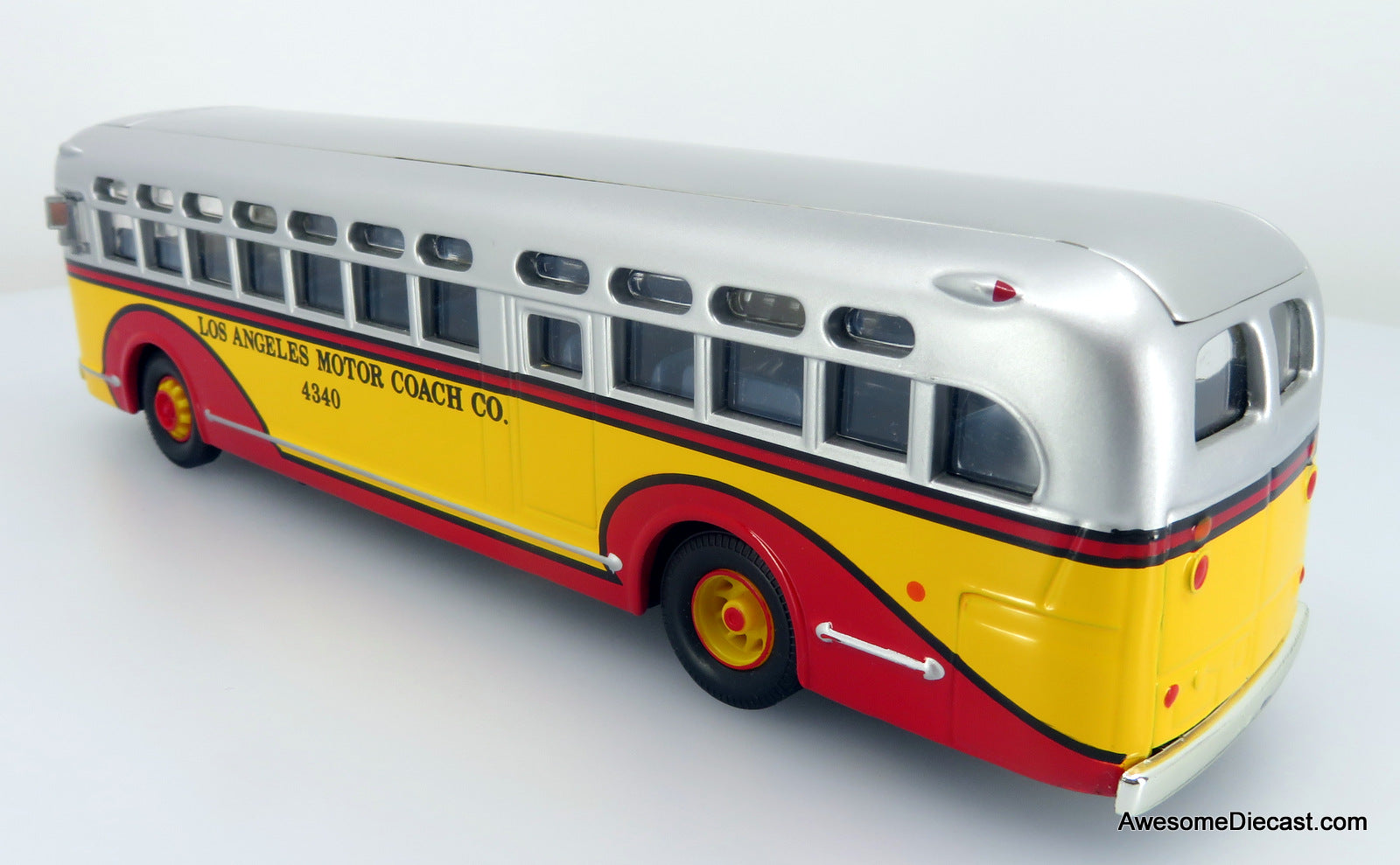 GM 4502 Transit Bus: Los Angeles Motor Coach 4340 - 1:50 Diecast Model Bus by Corgi