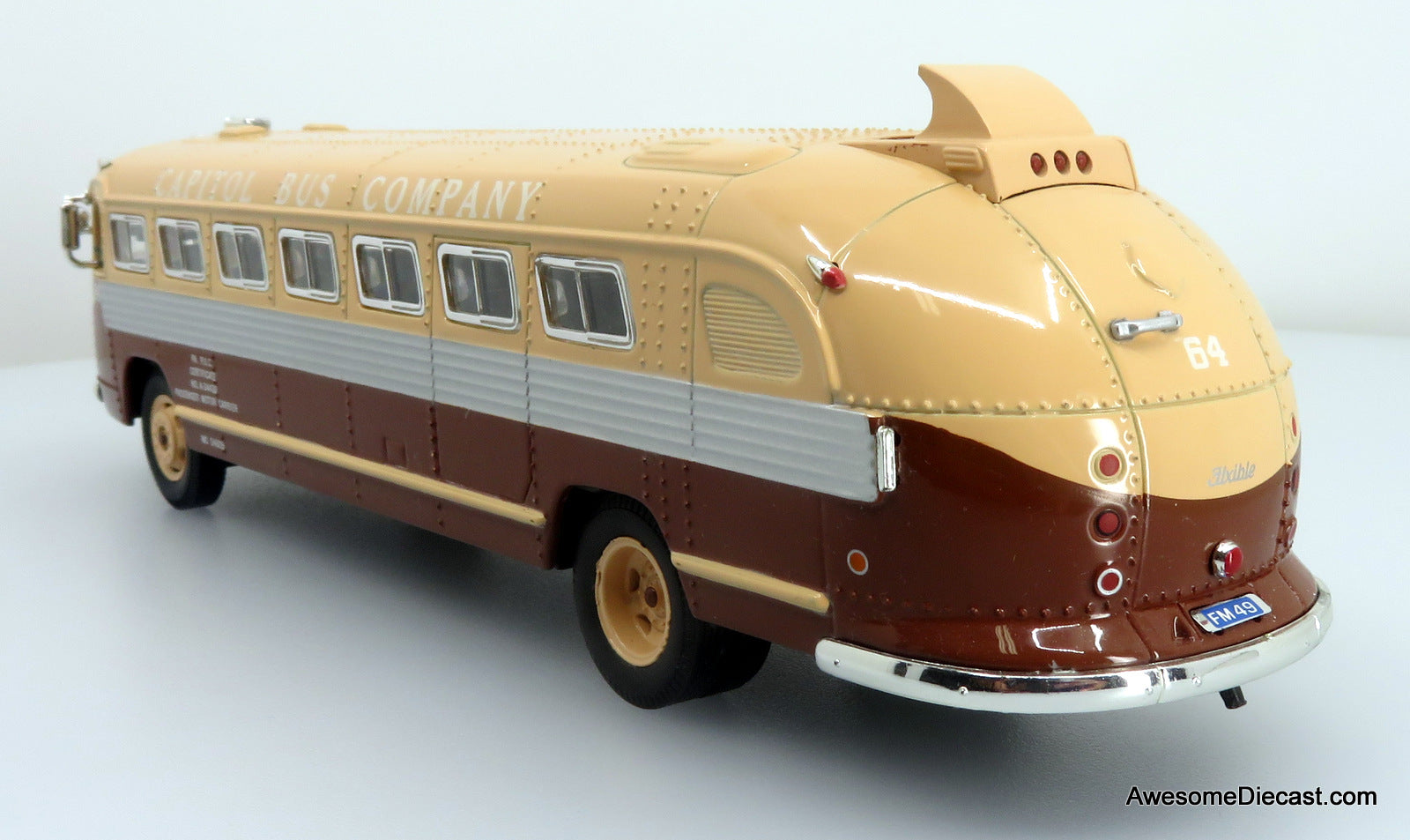 Flxible Clipper Transit Bus: Capitol Bus Company, Destination Harrisburg - 1:50 Diecast Model Bus by Corgi