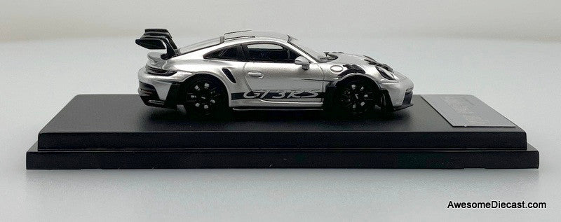 Porsche 911 GT3 RS (992), Silver 1:64 Diecast Model Car by TPC