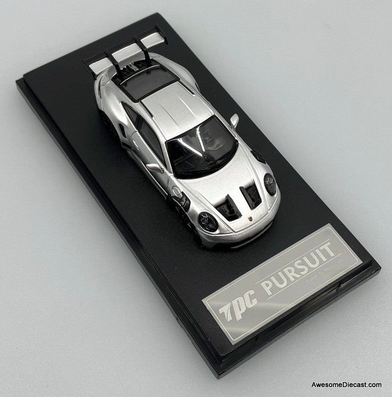 Porsche 911 GT3 RS (992), Silver 1:64 Diecast Model Car by TPC