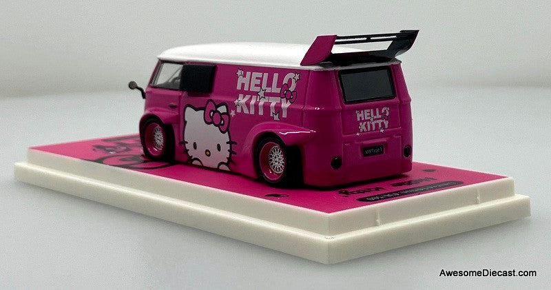 Volkswagen T1 Van, Dark Pink Hello Kitty 1:64 Diecast Model Car by Cool Car