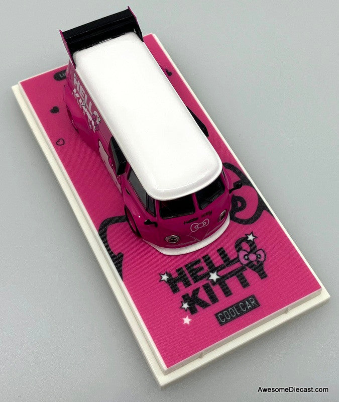 Volkswagen T1 Van, Dark Pink Hello Kitty 1:64 Diecast Model Car by