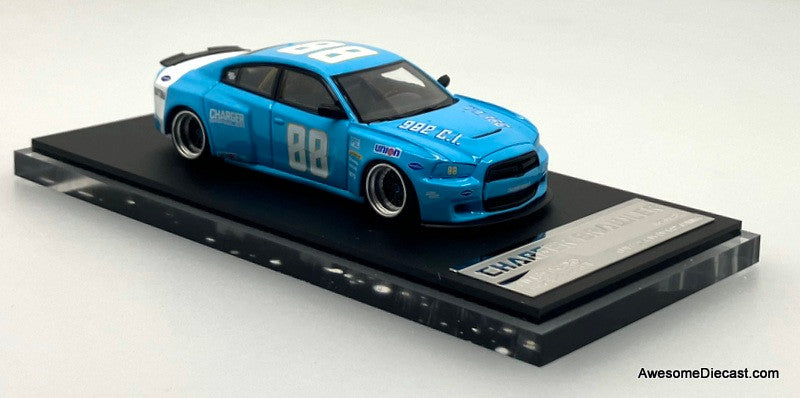 Dodge Charger Brawler #88, Blue 1:64 Diecast Model Car by Time Micro