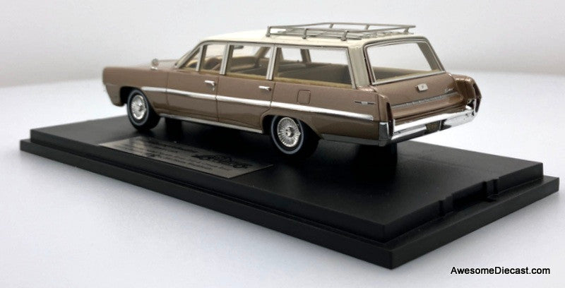 1964 Pontiac Safari, Saddle Bronze Metallic/Cream Roof 1:43 Resin Cast Model Car by Goldvarg Collection