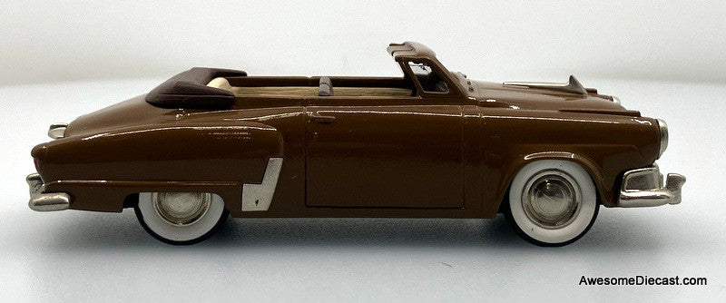 1952 Studebaker Commander Convertible, Brown 1:43 White Metal Model Car by The Brooklin Collection