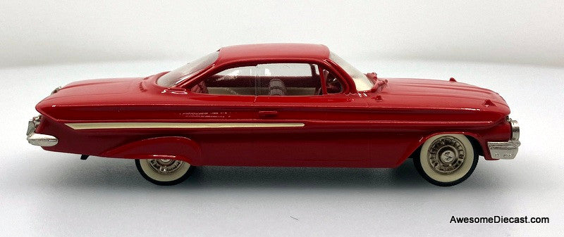 1961 Chevrolet Impala Sport Coupe, Red 1:43 White Metal Model Car by The Brooklin Collection