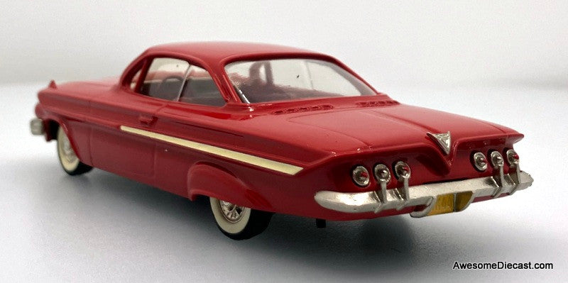 1961 Chevrolet Impala Sport Coupe, Red 1:43 White Metal Model Car by The Brooklin Collection