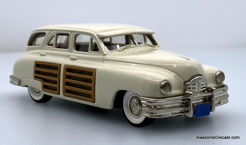 1948 Packard Station Wagon, Cream/Wood Trim 1:43 White Metal Model Car by The Brooklin Collection