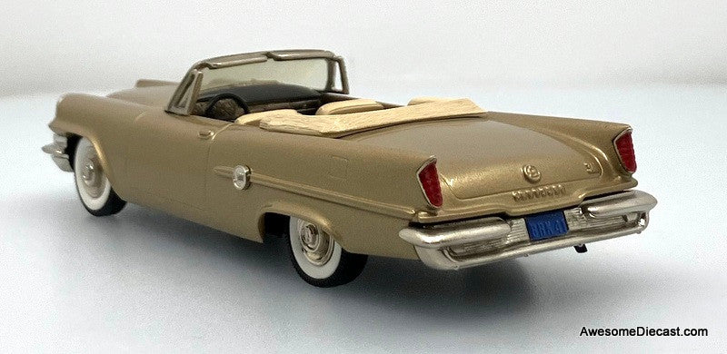 1959 Chrysler 300E Convertible, Gold 1:43 White Metal Model Car by The Brooklin Collection