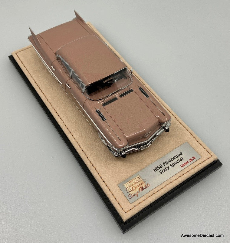1958 Cadillac Fleetwood Sixty Special, Meridian Taupe Metallic 1:43 Resin Cast Model Car by Stamp Models