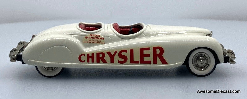 1941 Chrysler Newport, White: Indianapolis Pace Car 1:43 White Metal Model Car by The Brooklin Collection