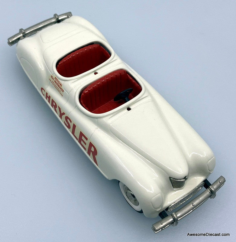 1941 Chrysler Newport, White: Indianapolis Pace Car 1:43 White Metal Model Car by The Brooklin Collection