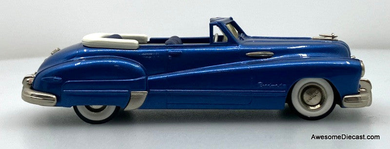 1948 Buick Roadmaster Convertible, Metallic Blue 1:43 White Metal Model Car by The Brooklin Collection