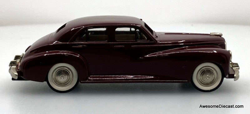 1941 Packard Clipper, Maroon 1:43 White Metal Model Car by The Brooklin Collection