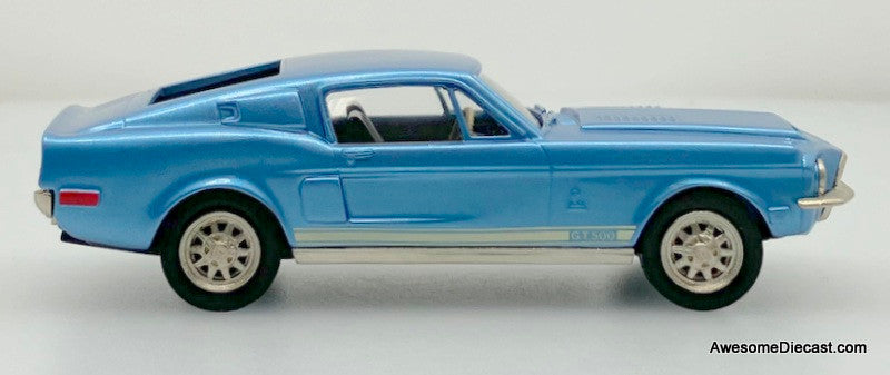 1968 Ford Mustang Shelby GT500, Metallic Blue 1:43 White Metal Model Car by  Brooklin Models