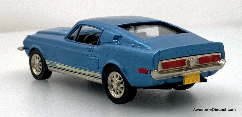 1968 Ford Mustang Shelby GT500, Metallic Blue 1:43 White Metal Model Car by  Brooklin Models
