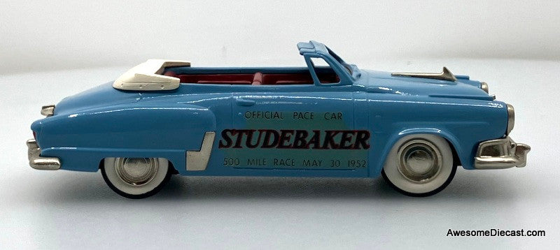 1952 Studebaker Commander Convertible: Indianapolis Pace Car 1:43 White Metal Model Car by Brooklin Models