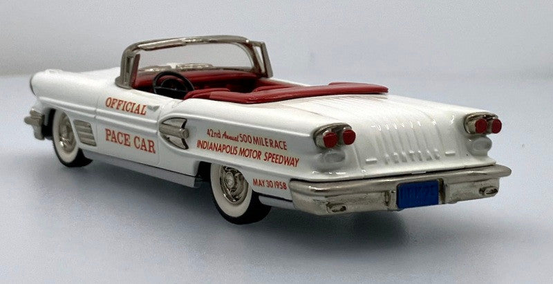 1958 Pontiac Bonneville, Indianapolis Pace Car 1:43 White Metal Model Car by Brooklin Models