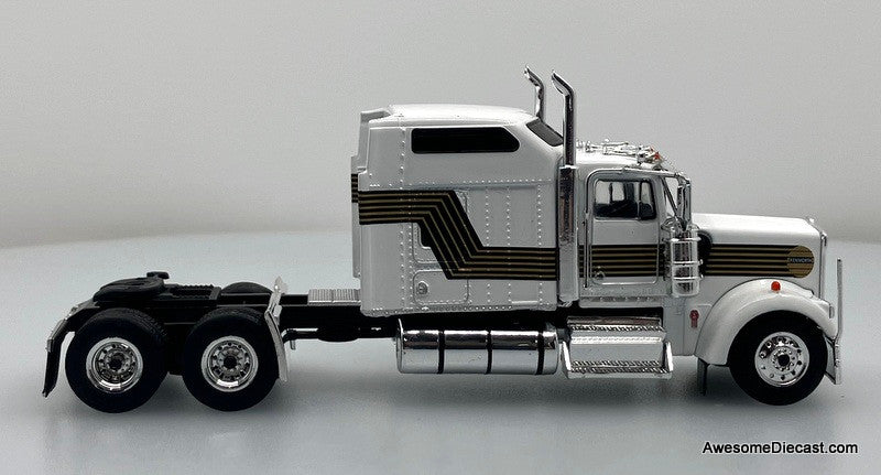 1995 Kenworth W900 Sleeper Tractor, White 1:64 Diecast Model Truck by IXO