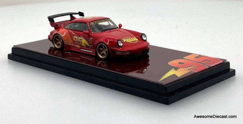 Porsche 964 (993) RWB Widebody #95 Lightning McQueen Livery 1:64 Diecast Model Car by DEcode