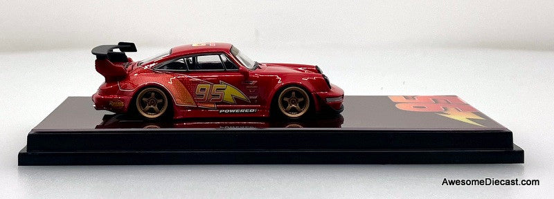 Porsche 964 (993) RWB Widebody #95 Lightning McQueen Livery 1:64 Diecast Model Car by DEcode