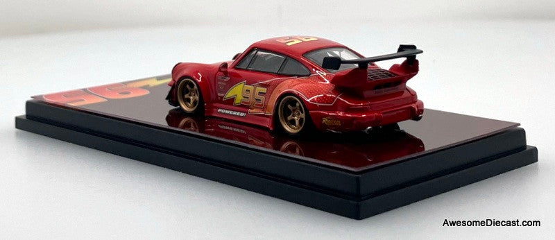 Porsche 964 (993) RWB Widebody #95 Lightning McQueen Livery 1:64 Diecast Model Car by DEcode