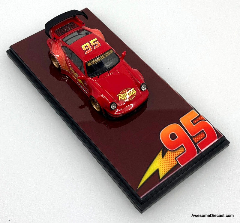 Porsche 964 (993) RWB Widebody #95 Lightning McQueen Livery 1:64 Diecast Model Car by DEcode