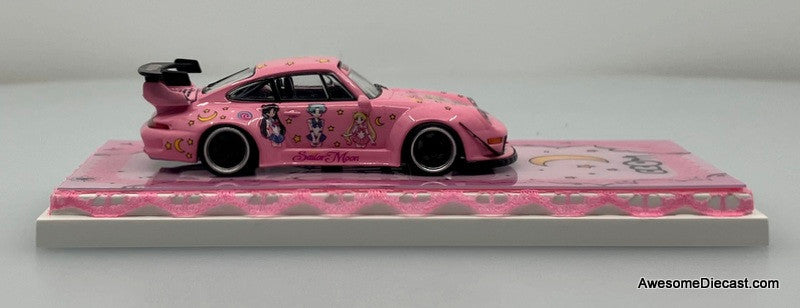 Porsche 993 RWB Wide Body, Pink: Sailor Moon 1:64 Diecast Model Car by ZJWJ Models