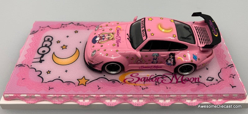 Porsche 993 RWB Wide Body, Pink: Sailor Moon 1:64 Diecast Model Car by ZJWJ Models