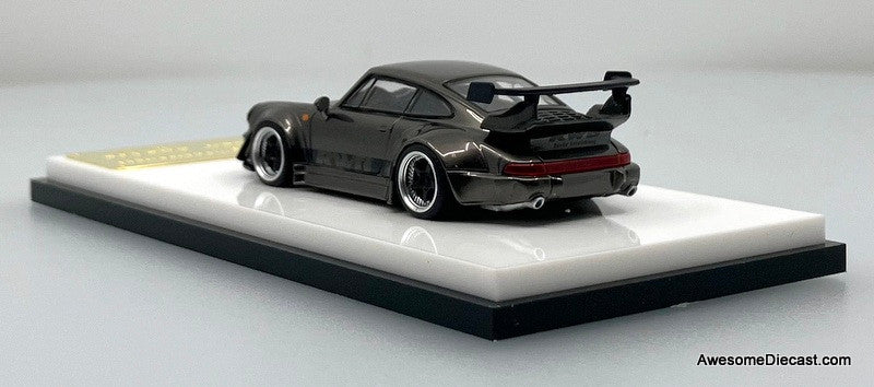 Porsche 964 RWB High Wing, Chrome Gray Pearl 1:64 Diecast Model Car by My Model Collect