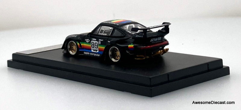 Porsche 993 #89 Matte Black: Apple Livery 1:64 Diecast Model Car by Street Warrior