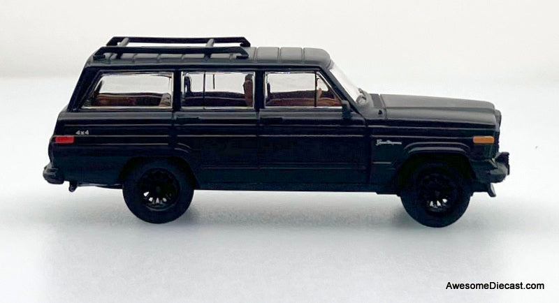 Jeep Wagoneer, Matte Black 1:64 Diecast Model Car by 596 Model