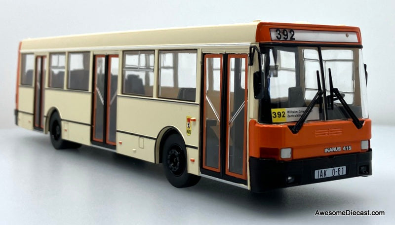 Ikarus-415 Transit Bus, Cream/Orange 1:43 ABS Plastic Model Bus by Premium ClassiXXs