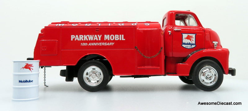 Only One! First Gear 1:34 1952 GMC Fuel Tanker: Mobilgas / Parkway Mobil 10th Anniversary (Coin Bank)